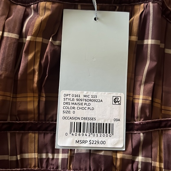 Antonio Melani Maisie Plaid Print Square Neck Puff Sleeve Ruffle Midi Dress - Picture 13 of 13